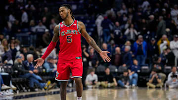 St. John's v Connecticut; St. John's basketball guard Deivon Smith 