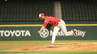 Houston Cougars relief pitcher Antoine Jean (7) throws a pitch during Houston’s matchup versus TCU in the Big 12 tournament quarterfinal