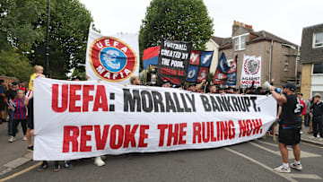 Crystal Palace Fans Protest Against UEFA Decision to Demote The Club From Europa League To The