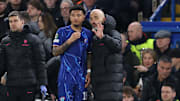 Enzo Maresca (right) had some interesting advice for Jadon Sancho