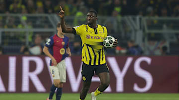 Serhou Guirassy bejubelt seinen Treffer gegen Barca