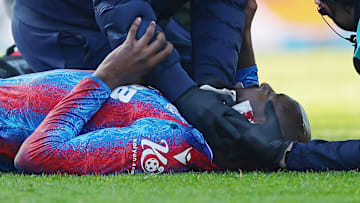 Jean-Philippe Mateta sustained a nasty blow to the head on Saturday