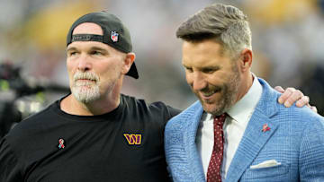 Washington Commanders head coach Dan Quinn and general manager Adam Peters.