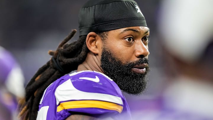 Former Minnesota Vikings linebacker Za'Darius Smith (55) looks on during the fourth quarter against the Dallas Cowboys at U.S. Bank Stadium.