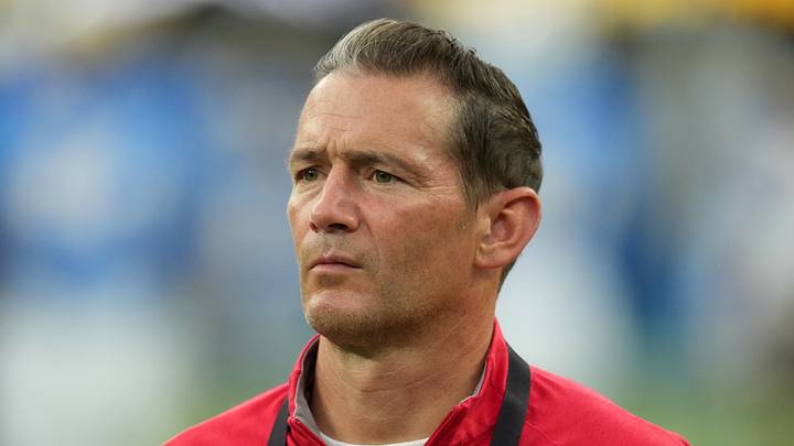 Inglewood, California, USA; San Francisco 49ers chief executive officer Al Guido reacts during the game against the Los Angeles Chargers at SoFi Stadium. Mandatory Credit: Kirby Lee-Imagn Images