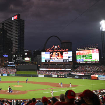 Jul 29, 2023; St. Louis, Missouri, USA;  A general view of Busch Stadium during the second inning of