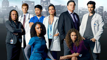 CHICAGO MED -- Season: 1 -- Pictured: (l-r) top row: S. Epatha Merkerson as Sharon Goodwin, Nick Gehlfuss as Dr. Will Halstead, Brian Tee as Ethan, Torrey DeVitto as Dr. Lily Manning, Oliver Platt as Dr. Daniel Charles, Colin Donnell as Connor Bradhaw; seated: Yaya DaCosta as Nurse April Sexton, Rachel DiPillo as Dr. Sarah Reese -- (Photo by: Mark Seliger/NBC)
