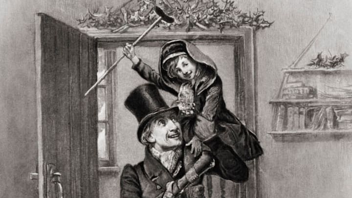 Charles Dickens 's 'A Christmas Carol'  : portrait of Bob Cratchit and Tiny Tim