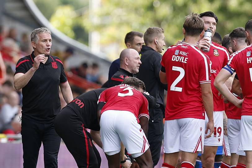Wrexham players during win over Southampton.