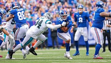 Oct 24, 2021; East Rutherford, New Jersey, USA; New York Giants running back Devontae Booker (28)
