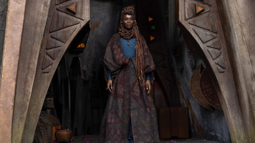 Mother Aniseya (Jodie Turner-Smith) in Lucasfilm's THE ACOLYTE, exclusively on Disney+. ©2024 Lucasfilm Ltd. & TM. All Rights Reserved.