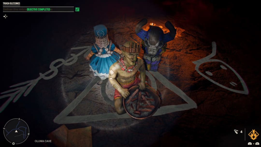 The Triada Blessings Side Quest requires players to collect a relic from all three regions
