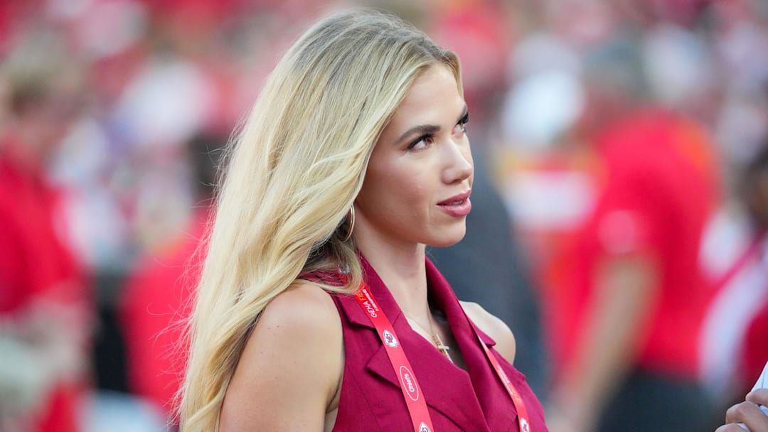 Kansas City Chiefs CEO’s daughter Gracie Hunt on field prior to a game at GEHA Field at Arrowhead Stadium.