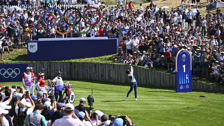 Celine Boutier of France drew the biggest roars around Le Golf National as she grabbed the early lead.