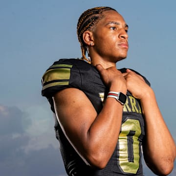 Warren Central’s Kaleb Elkins poses for a photo Thursday, July 24, 2025, at Decatur Central High School in Indianapolis.