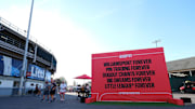 A view of the ESPN display before the game between Metro Region and Midwest Region at Howard J Lamade Stadium on Aug. 18.