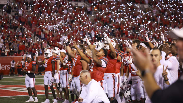 Aug 29, 2024; Salt Lake City, Utah, USA; The Utah Utes observe a moment of loudness between the third and fourth quarters of the game against the Southern Utah Thunderbirds at Rice-Eccles Stadium. Mandatory Credit: Rob Gray-USA TODAY Sports