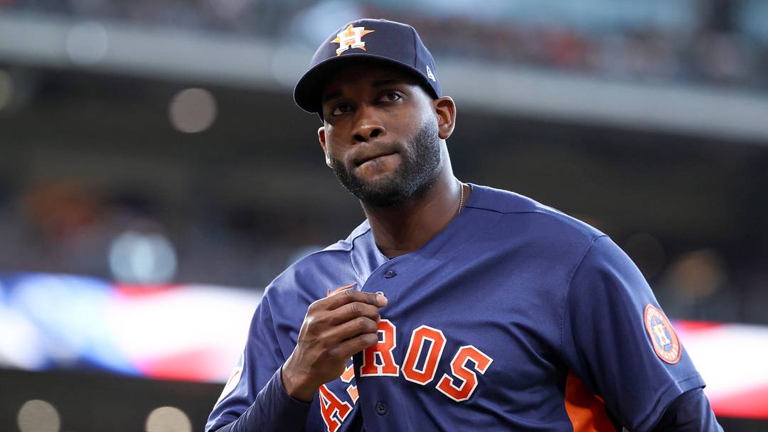 Houston Astros left fielder Yordan Alvarez. Houston Astros left fielder Yordan Alvarez.