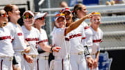 May 18, 2025; Durham, NC, USA; Georgia players look onto family during the game against Duke at Durham Regional  game in Durham, North Carolina, Sunday. Mandatory Credit: Jaylynn Nash-Imagn Images
