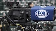 Mar 29, 2025; Houston, Texas, USA; View of a camera with a Fox Sports logo before the game between the Houston Astros and the New York Mets at Daikin Park. 