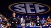 Mar 6, 2025; Greenville, SC, USA; Tennessee Lady Vols head coach Kim Caldwell looks on during the second half against the Vanderbilt Commodores at Bon Secours Wellness Arena. Mandatory Credit: Scott Kinser-Imagn Images