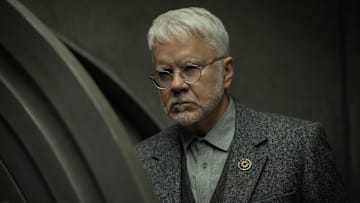 Tim Robbins as Bernard Holland in Silo season 2. Image: Apple TV+.