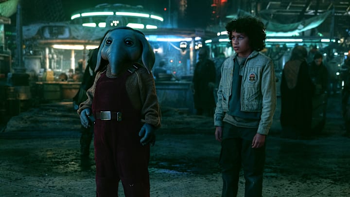 (L-R) Neel (Robert Timothy Smith) and Wim (Ravi Cabot-Conyers) in Lucasfilm’s STAR WARS: SKELETON CREW, exclusively on Disney+. Photo by Matt Kennedy. ©2024 Lucasfilm Ltd. & TM. All Rights Reserved.