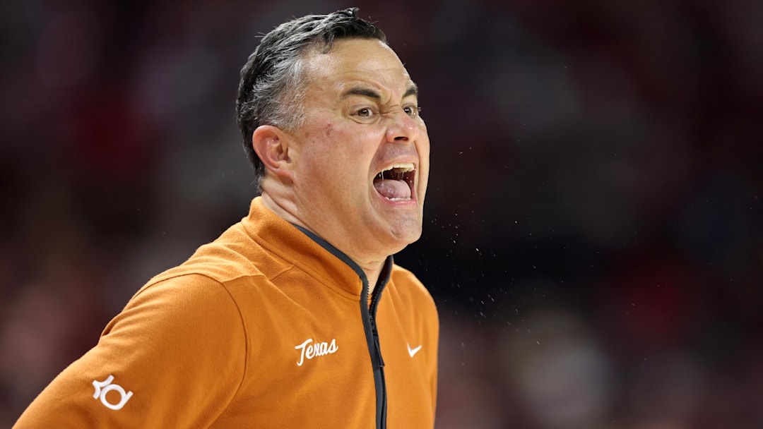 Texas Longhorns head coach Sean Miller during the first half against the Arkansas Razorbacks at Bud Walton Arena.