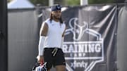 Jul 23, 2025; Houston, TX, USA;  Houston Texans safety Jaylen Reed (34) during training camp at Houston Methodist Training Center. Mandatory Credit: Troy Taormina-Imagn Images