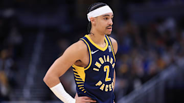 Indiana Pacers guard Andrew Nembhard (2).