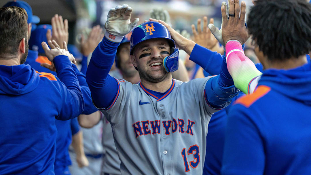 Sep 2, 2025; Detroit, Michigan, USA; New York Mets catcher Luis Torrens (13) hits a three run home run in the fourth inning off of Detroit Tigers starting pitcher Sawyer Gibson-Long (66) at Comerica Park. Mandatory Credit: David Reginek-Imagn Images Sep 2, 2025; Detroit, Michigan, USA; New York Mets catcher Luis Torrens (13) hits a three run home run in the fourth inning off of Detroit Tigers starting pitcher Sawyer Gibson-Long (66) at Comerica Park. Mandatory Credit: David Reginek-Imagn Images