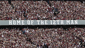 Nov 15, 2025; College Station, Texas, USA; Fans cheer during the game between the Texas A&M Aggies and the South Carolina Gamecocks at Kyle Field. Mandatory Credit: Troy Taormina-Imagn Images