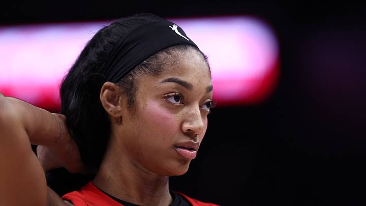 Oct 17, 2026; San Francisco, California, USA; Atlanta Dream forward Angel Reese (5) between plays against the Golden State Valkyries during the fourth quarter of game one of the 2026 WNBA Finals at Chase Center. Mandatory Credit: Kelley L Cox-Imagn Images