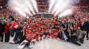 The Florida Panthers pose for a photo with the Stanley Cup after winning on Jun 17, 2025.