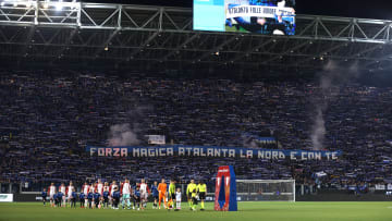 Les supporters de l'Atalanta lors de la demi-finale retour de coupe d'Italie, face à la Fiorentina