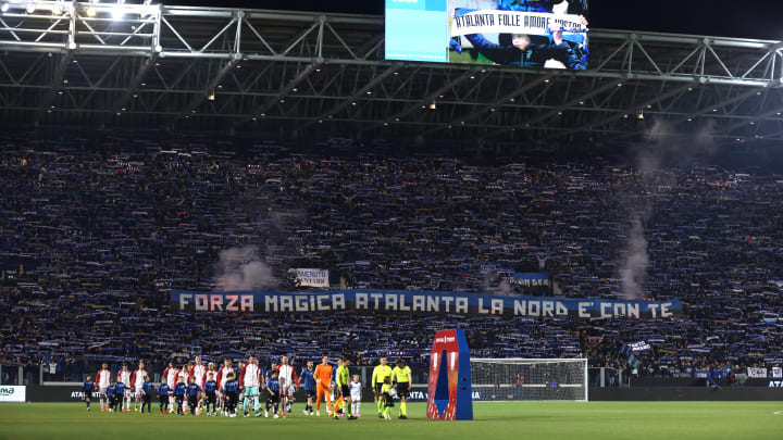 Les supporters de l'Atalanta lors de la demi-finale retour de coupe d'Italie, face à la Fiorentina