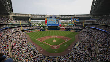 Jun 15, 2025; Milwaukee, Wisconsin, USA;  General view of American Family Field during the sixth inning of the game between the St. Louis Cardinals and Milwaukee Brewers. Mandatory Credit: Jeff Hanisch-Imagn Images