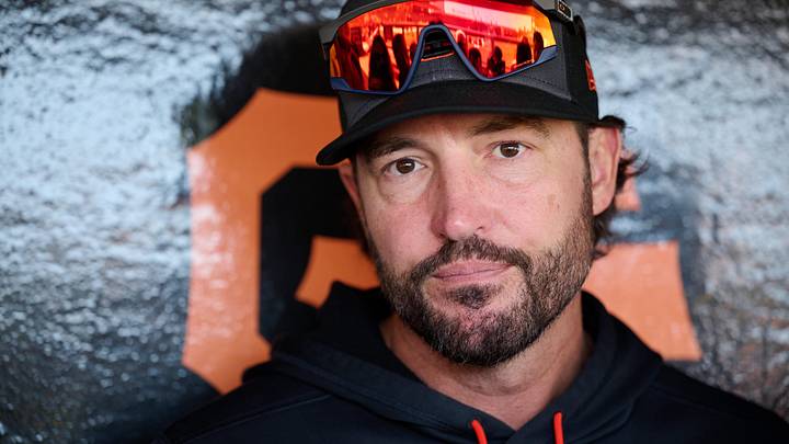 May 9, 2026; San Francisco, California, USA; San Francisco Giants manager Tony Vitello (23) speaks to the media before the game against the Pittsburgh Pirates at Oracle Park. Mandatory Credit: Robert Edwards-Imagn Images