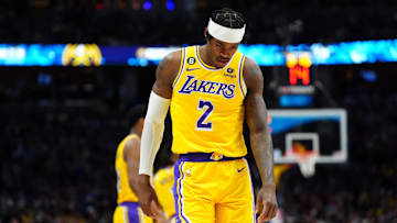 May 16, 2023; Denver, Colorado, USA; Los Angeles Lakers forward Jarred Vanderbilt (2) reacts