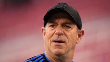 May 6, 2023; Santa Clara, California, USA; San Jose Earthquakes and Oakland Athletics owner John Fisher looks towards the pitch after a match against the Los Angeles FC at Levi's Stadium. Mandatory Credit: Darren Yamashita-Imagn Images