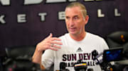 ASU head coach Bobby Hurley speaks to the press at Weatherup Center in Tempe, Ariz. on June 4, 2025.