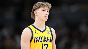 Indiana Pacers forward Johnny Furphy (12)