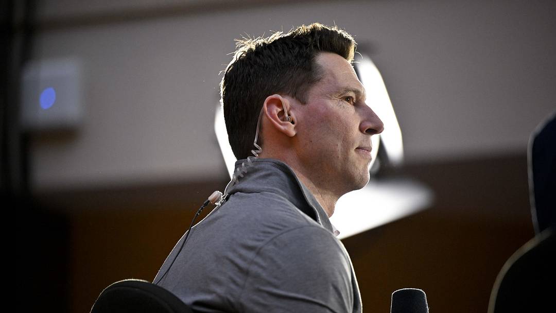 Dec 9, 2024; Dallas, TX, USA; Boston Red Sox chief baseball officer Craig Breslow speaks with the media 
at the Hilton Anatole during the 2024 MLB Winter Meetings. Mandatory Credit: Jerome Miron-Imagn Images