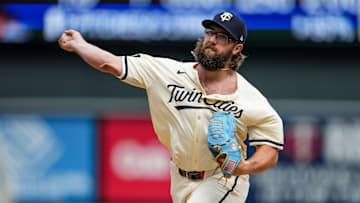 Randy Dobnak pitching against the White Sox