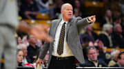 Jan 12, 2025; Boulder, Colorado, USA; Colorado Buffaloes head coach Tad Boyles calls out in the second half against the West Virginia Mountaineers at CU Events Center.
