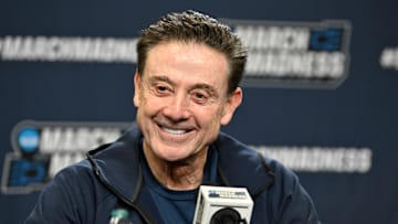  St. John's Red Storm head coach Rick Pitino speaks to the media during a press conference at Amica Mutual Pavilion. 