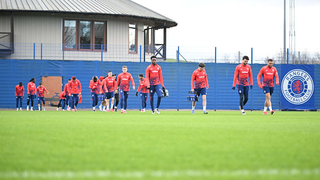 Training session for Rangers FC at The Rangers Training Centre in Auchenhowie.