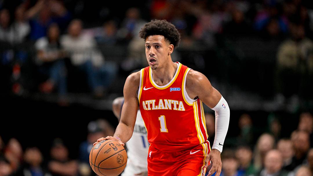 Oct 16, 2026; Dallas, Texas, USA; Atlanta Hawks forward Jalen Johnson (1) brings the ball up court against the Dallas Mavericks during the second half at American Airlines Center. Mandatory Credit: Jerome Miron-Imagn Images Oct 16, 2026; Dallas, Texas, USA; Atlanta Hawks forward Jalen Johnson (1) brings the ball up court against the Dallas Mavericks during the second half at American Airlines Center. Mandatory Credit: Jerome Miron-Imagn Images
