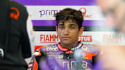 Apr 14, 2024; Austin, TX, USA; Jorge Martin (89) of Spain and Prima Pramac Racing before the MotoGP Grand Prix of The Americas at Circuit of The Americas. Mandatory Credit: Jerome Miron-Imagn Images
