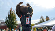 Nov 9, 2024; Corvallis, Oregon, USA; Oregon State Beavers mascot Benny Beaver waves to the fans before the game against the San Jose State Spartans at Reser Stadium. Mandatory Credit: Craig Strobeck-Imagn Images